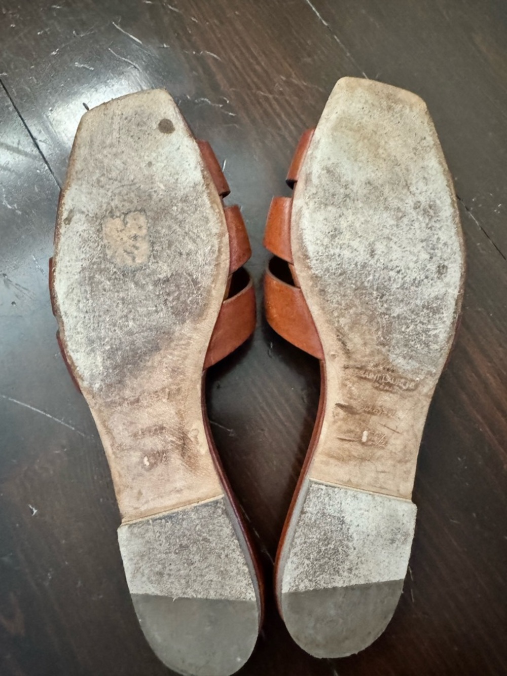 Saint Laurent Tribute Flat Sandal Tan Leather 37.5 - Picture 6 of 6